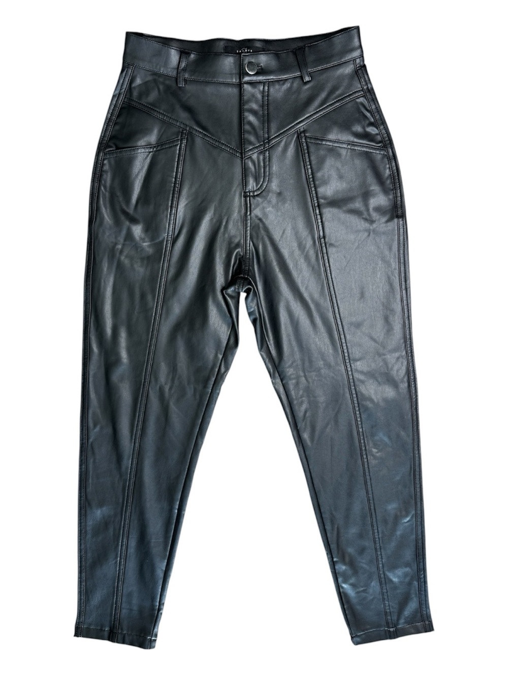 21 SAINTS Women’s Black Faux Leather Tapered Pants
